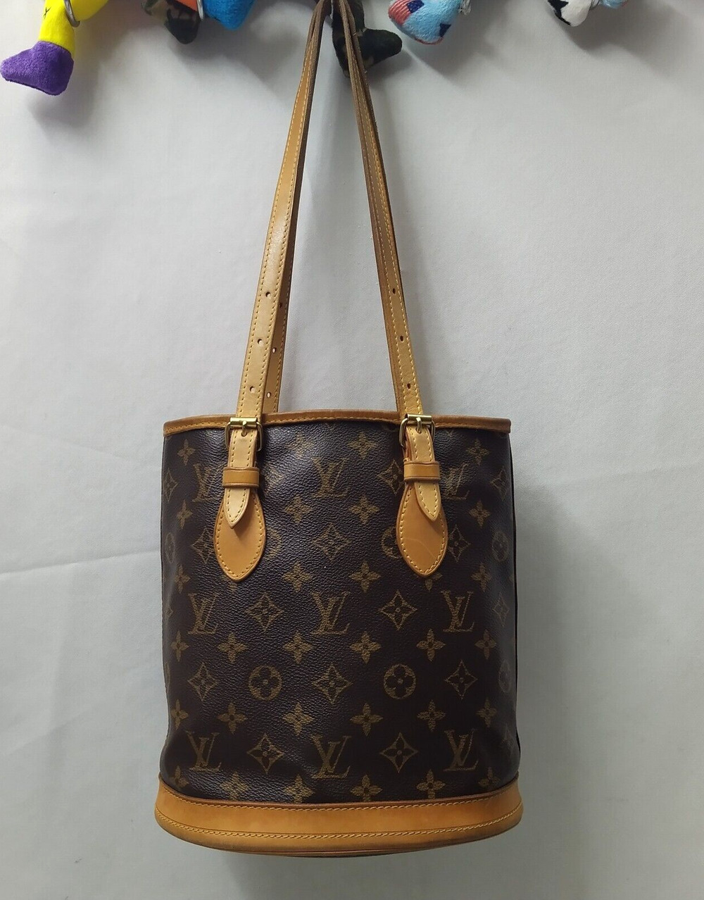 Louis Vuitton Petit Bucket PM Monogram Canvas Double Handles Shoulder Bag